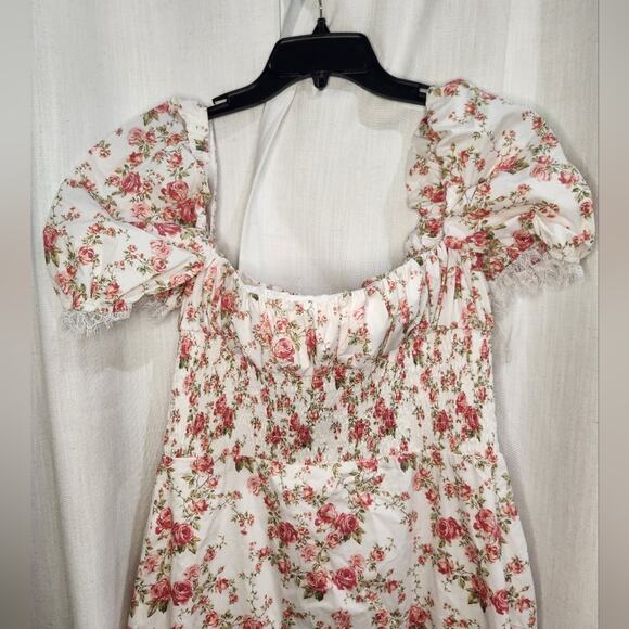 Nwt House of CB Bellucci Rose Floral Print Shirred Midi‎ Sundress XL - Picture 8 of 10